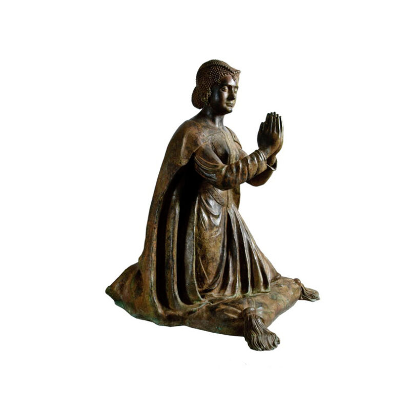 SRB97042 Bronze Praying Saint Sculpture by Metropolitan Galleries Inc