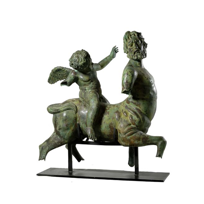SRB97170 Bronze Cupid on Centaur Artifact Sculpture by Metropolitan Galleries Inc