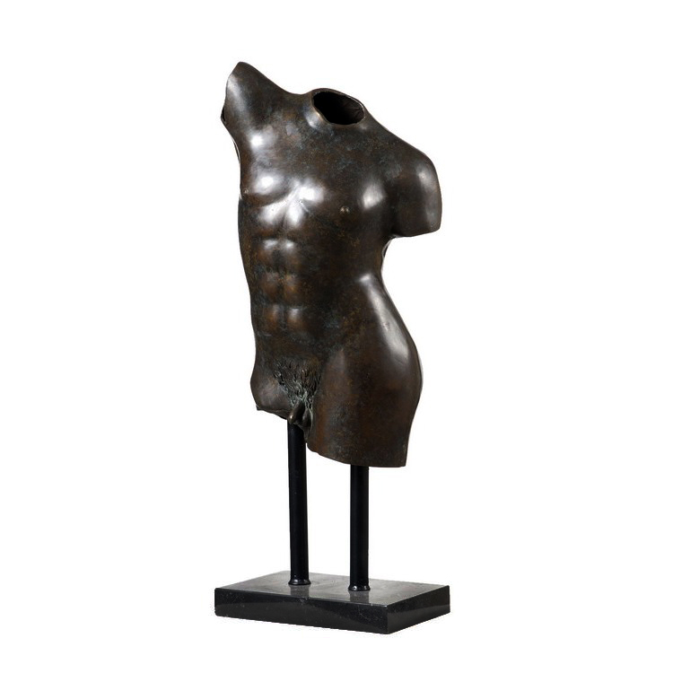 SRB990888 Bronze Male Torso Partial Artifact Sculpture by Metropolitan Galleries Inc