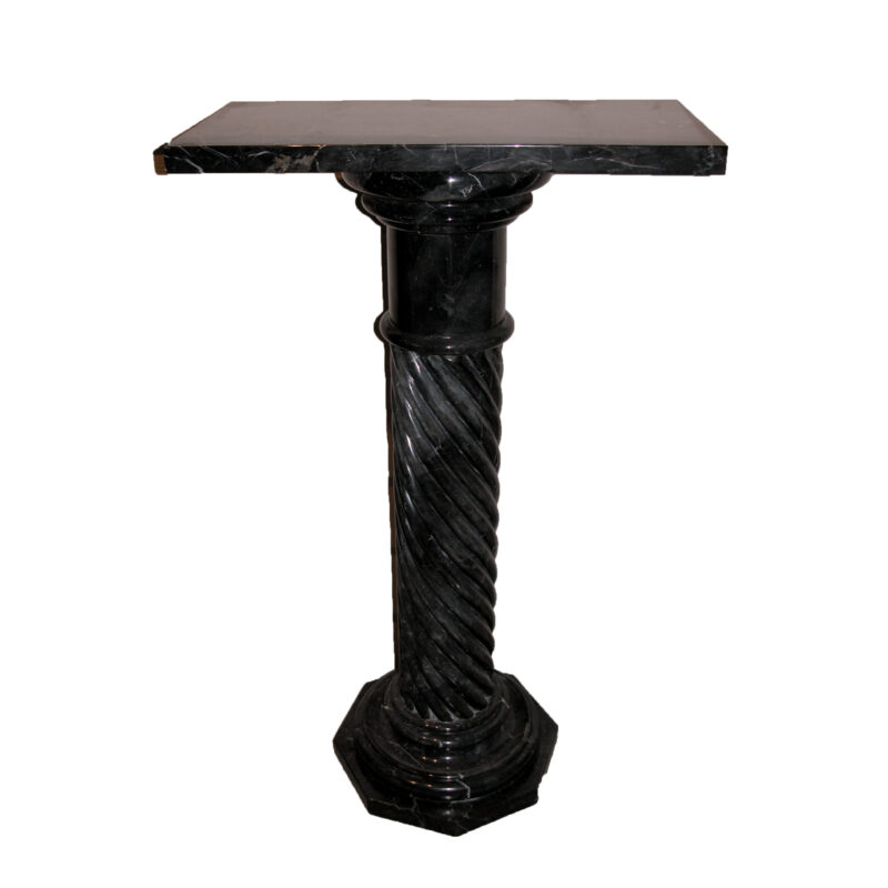 SRBKMS008 Marble Spiral Pedestal (Anthracite Black) by Metropolitan Galleries Inc