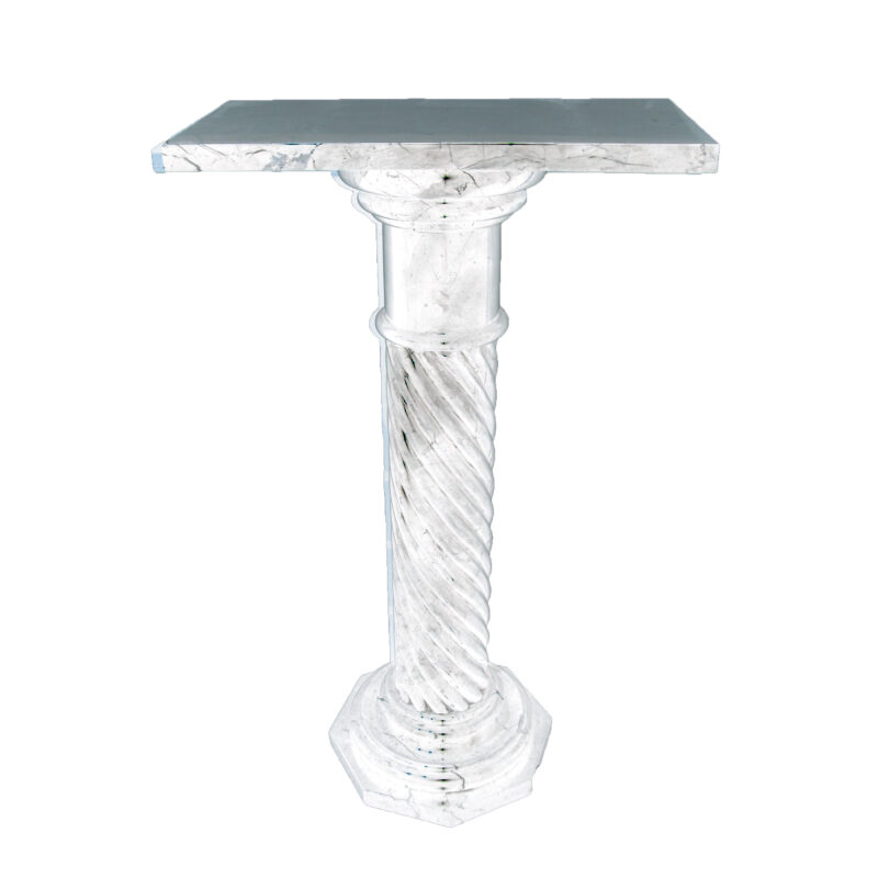 SRBKMS009 Marble Spiral Pedestal (White) by Metropolitan Galleries Inc