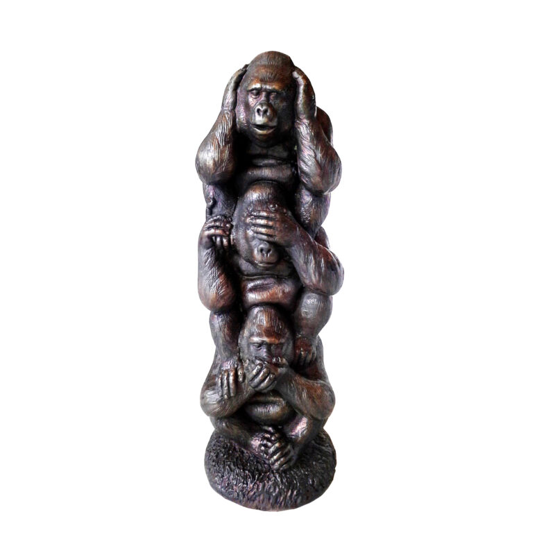 SRB706843 Bronze Three Wise Baby Gorillas Sculpture by Metropolitan Galleries Inc