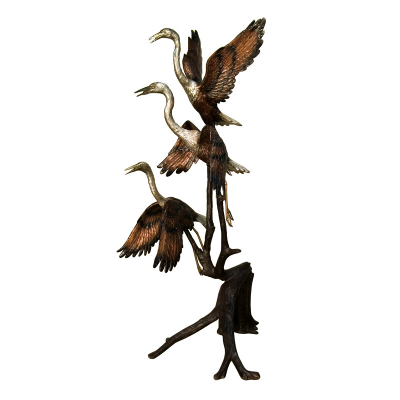 SRB028980 Bronze Three Flying Geese Sculpture by Metropolitan Galleries Inc