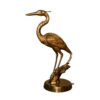 Bronze Heron Fountain Sculpture (Gold Patina)
