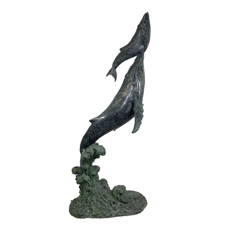 SRB25458 Bronze Whale & Calf Fountain Sculpture by Metropolitan Galleries Inc.