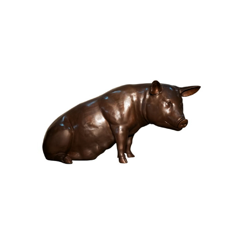 SRB047258 Bronze Pig Sculpture by Metropolitan Galleries Inc