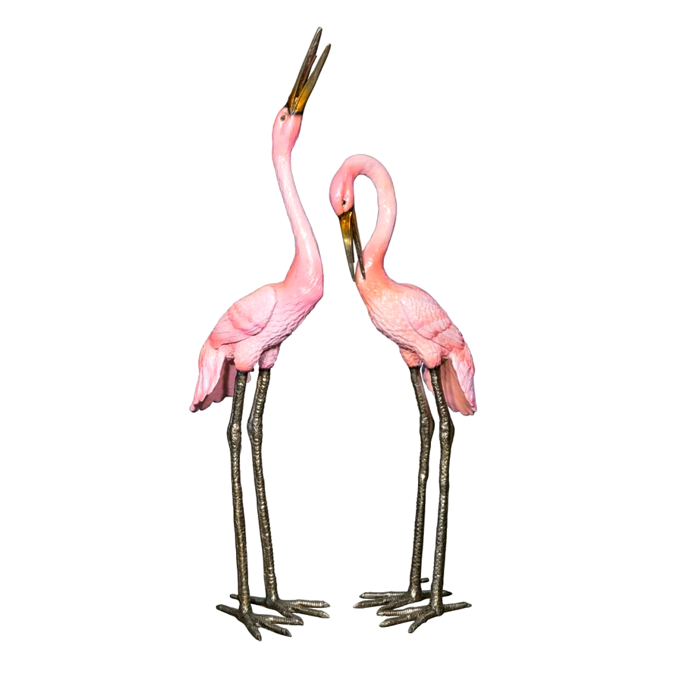 SRB055020 Bronze Pink Heron Sculpture Set by Metropolitan Galleries Inc