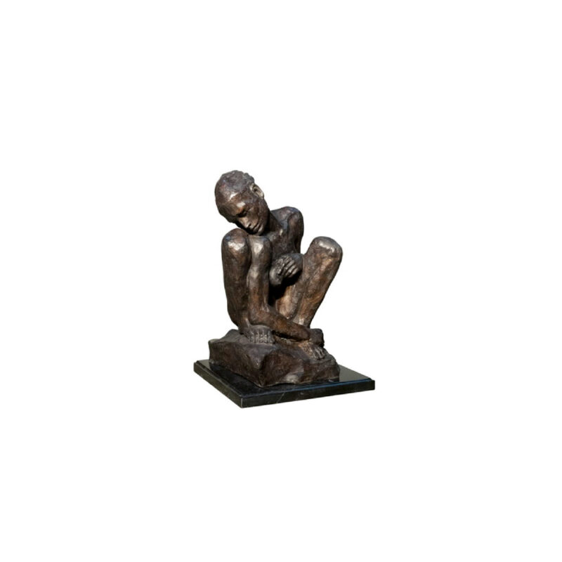 SRB055952 Bronze Contemporary Man Sculpture on Marble Base by Metropolitan Galleries Inc