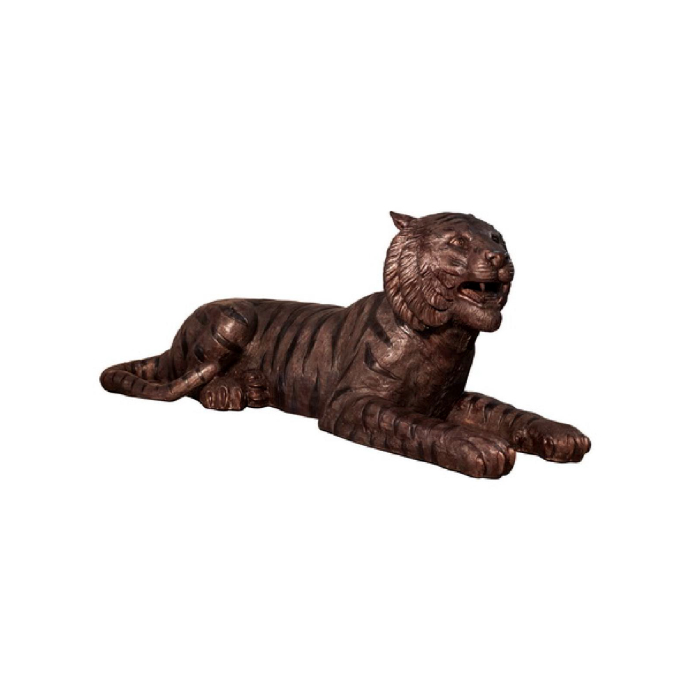 SRB056838 Bronze Laying Tiger Sculpture by Metropolitan Galleries Inc