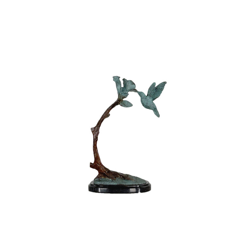 SRB097029BV Bronze Hummingbird on Flower table-top Sculpture by Metropolitan Galleries Inc-4