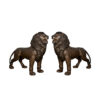 Bronze Standing Lions Sculpture Pair