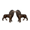 Bronze Standing Lions Sculpture Pair