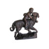 Bronze Girl atop Chesapeake Bay Retriever Dog Sculpture