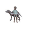 Bronze Boy with Labrador Dog Sculpture