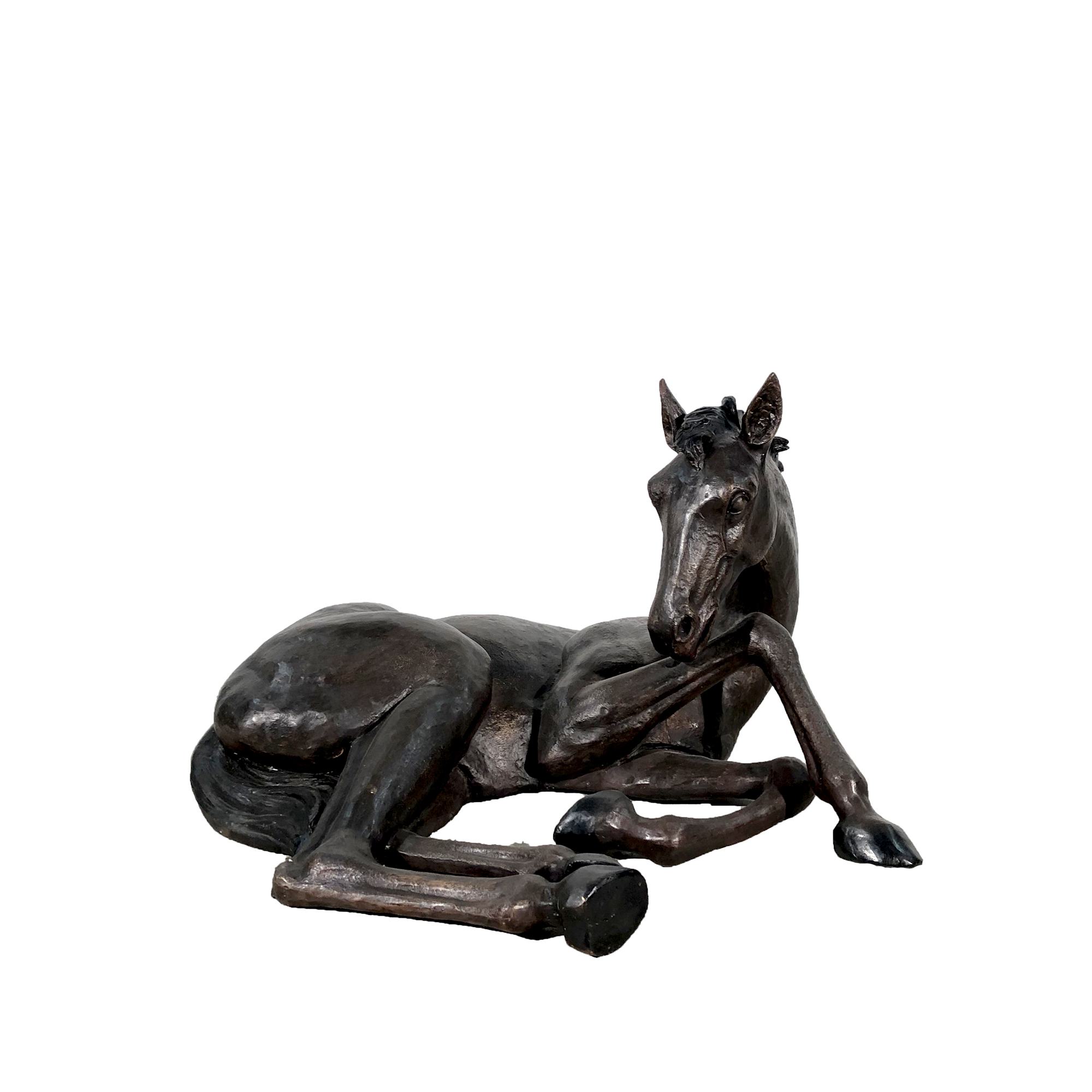 SRB707069 Bronze Baby Foal Laying Sculpture by Metropolitan Galleries Inc
