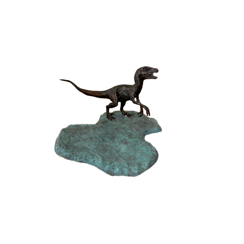 SRB701053 Bronze Velociraptor Dinosaur Sculpture by Metropolitan Galleries Inc