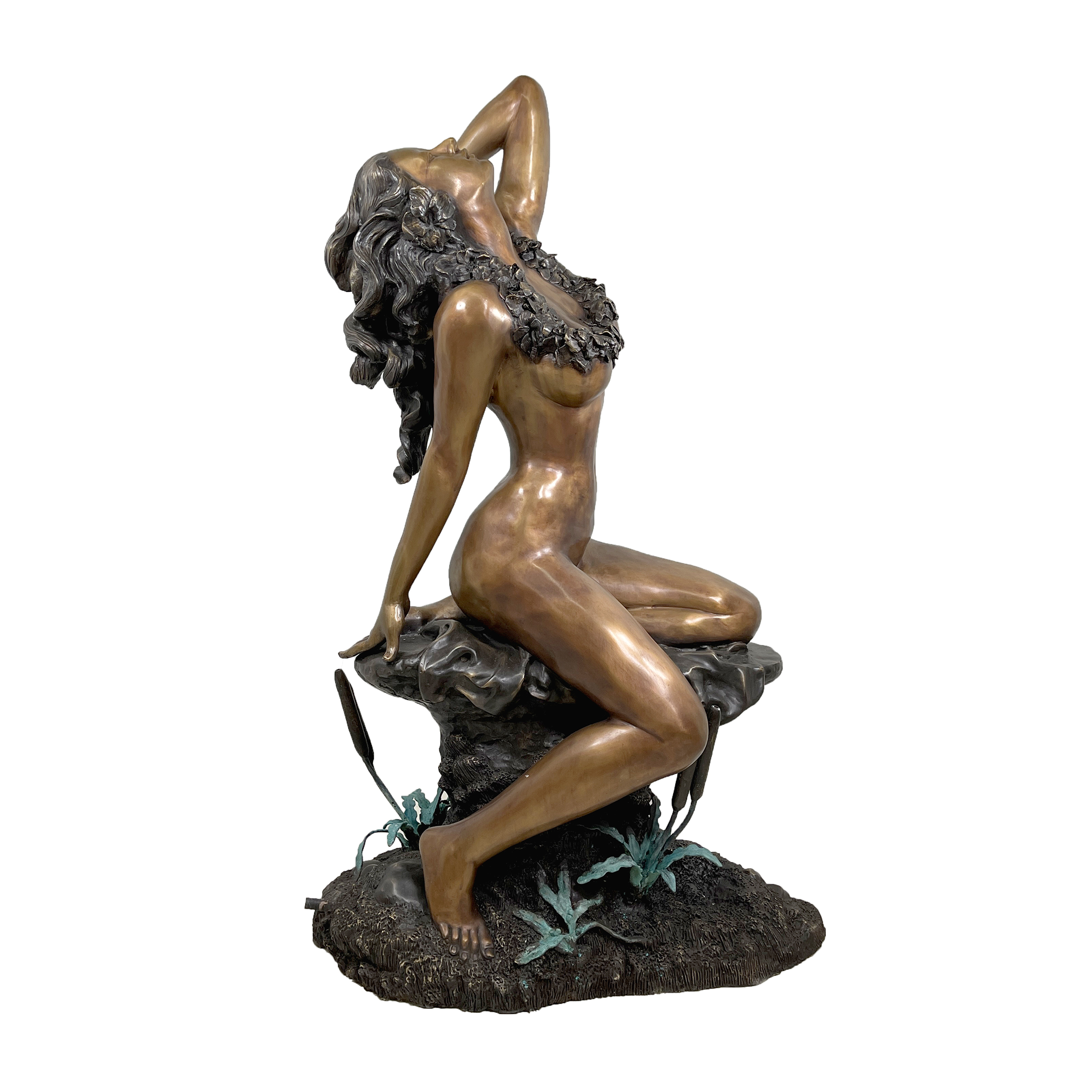 SRB10024 Bronze Hawaiian Lady Fountain Sculpture exclusively designed and produced by Metropolitan Galleries Inc