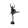 Bronze Ballerina Sculpture on Marble Base
