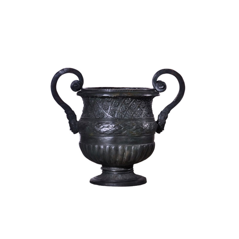 SRB991136 Bronze Classical Planter Urn with Handles Sculpture by Metropolitan Galleries Inc