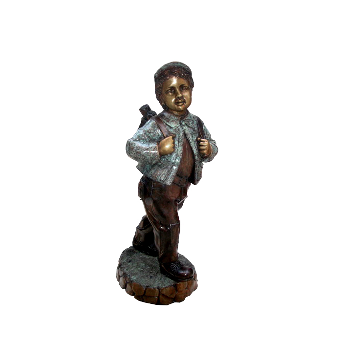 SRB703809 Bronze School Boy Sculpture by Metropolitan Galleries Inc