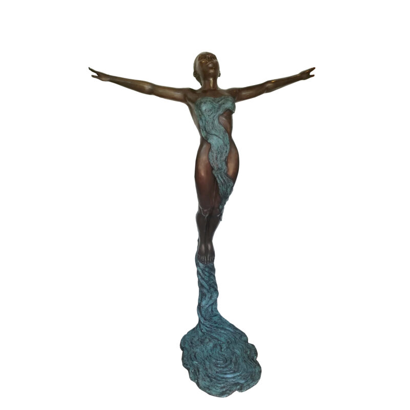 SRB707474 Bronze Lady on Wave Sculpture by Metropolitan Galleries Inc