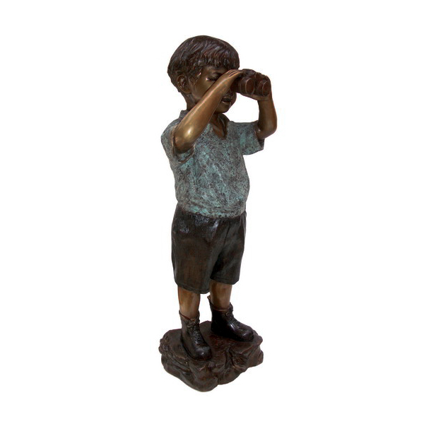 SRB704467 Bronze Boy with Binoculars Sculpture by Metropolitan Galleries Inc