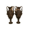 Bronze Classical Urn with Cherub Sculpture Pair