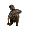 Bronze Prankster Boy Kneeling with Hose Fountain Sculpture