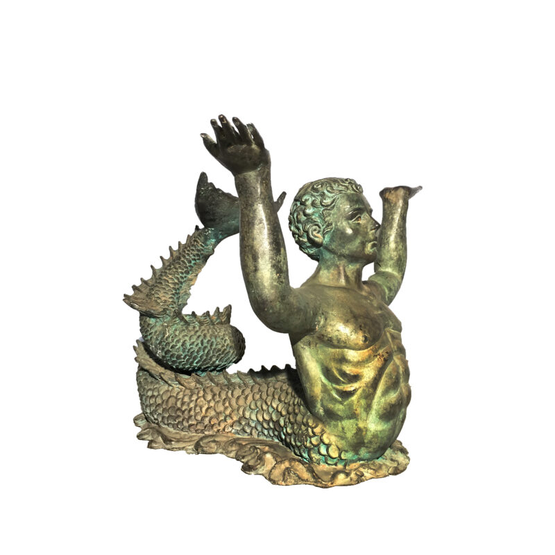SRB991410 Bronze Merman Table Base Sculpture by Metropolitan Galleries Inc