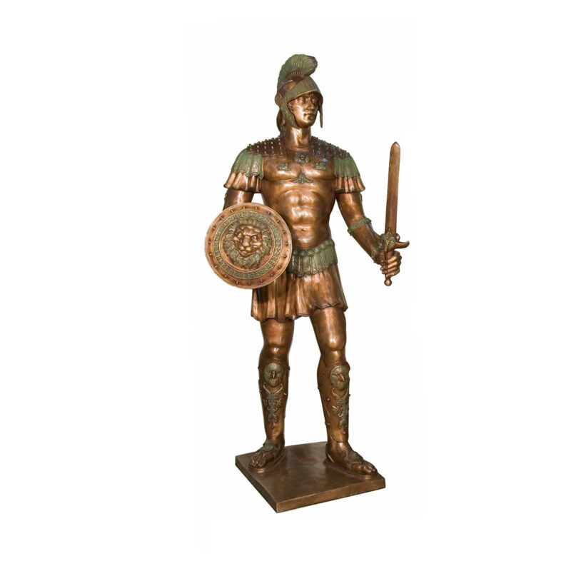 SRB052748-L Bronze Spartan Sculpture Left by Metropolitan Galleries Inc