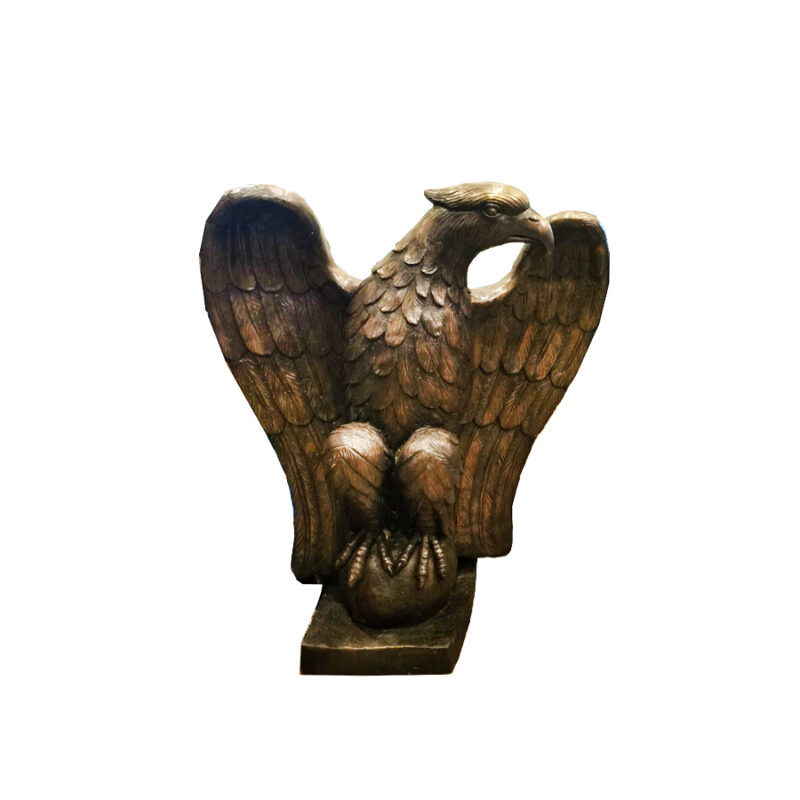 SRB707496-L Bronze Eagle on Ball Sculpture facing Left by Metropolitan Galleries Inc