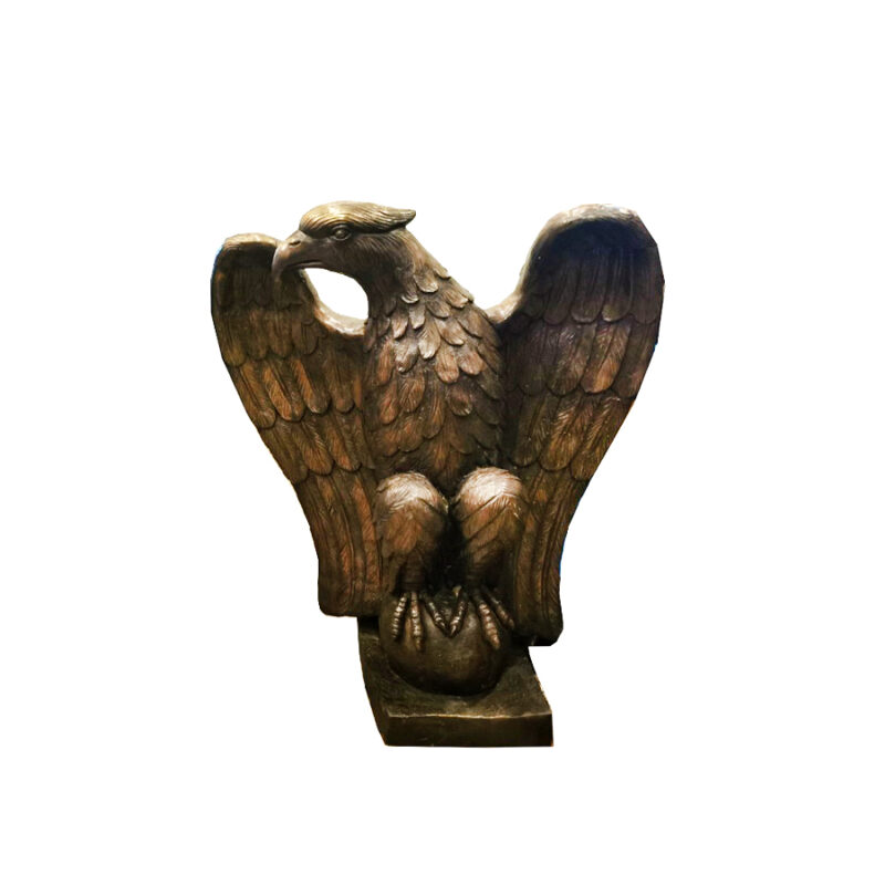 SRB707496-R Bronze Eagle on Ball Sculpture facing Right by Metropolitan Galleries Inc