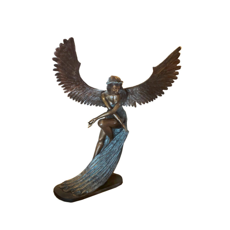 SRB707605 Bronze Winged Goddess Sculpture by Metropolitan Galleries Inc