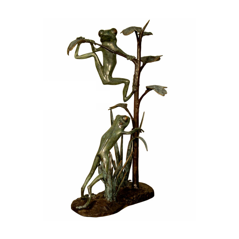 SRB050542 Bronze Two Frogs on Tree Sculpture by Metropolitan Galleries Inc