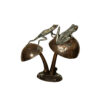 Bronze Two Frogs on Mushrooms Sculpture