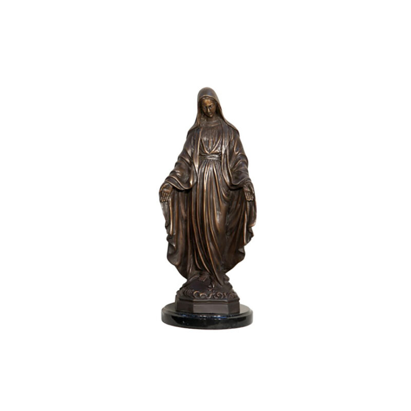 SRB057856 Bronze Madonna Table Top Sculpture on Marble Base by Metropolitan Galleries Inc