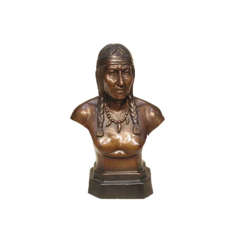 SRB058010 Bronze Indian Bust Sculpture by Metropolitan Galleries Inc