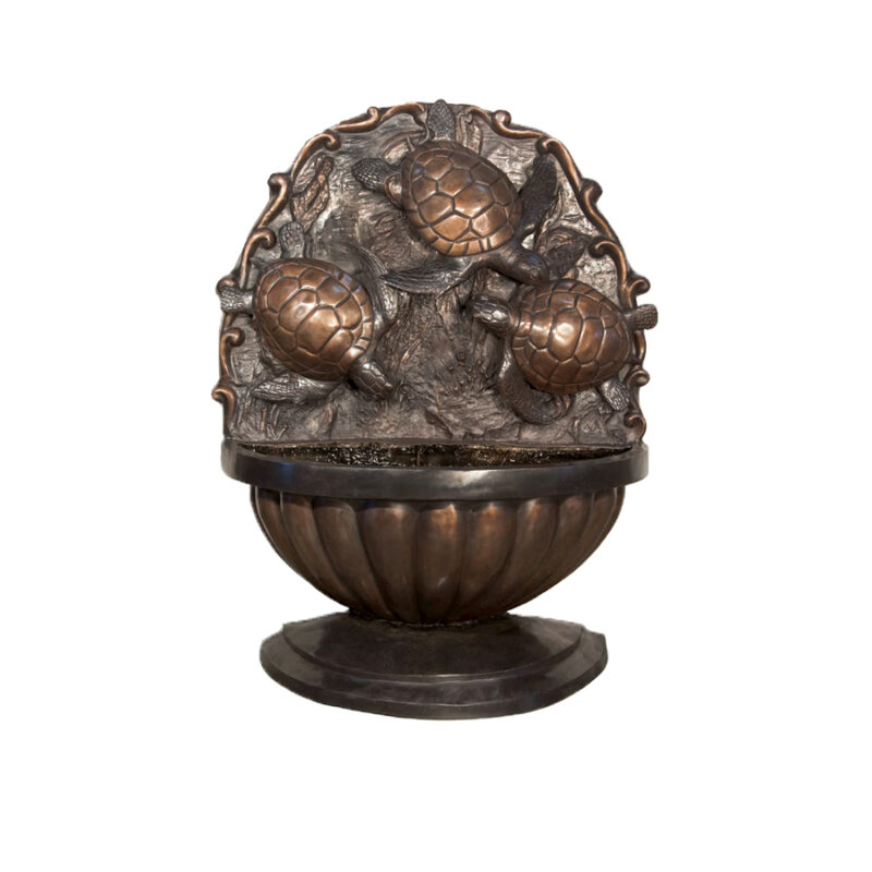 SRB094368 Bronze Sea Turtle Wall Fountain Sculpture by Metropolitan Galleries Inc