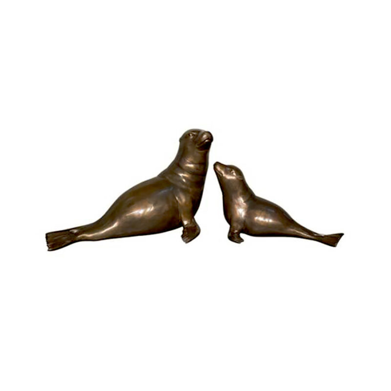 SRB098225-27 Bronze Seal Sculpture Set by Metropolitan Galleries Inc