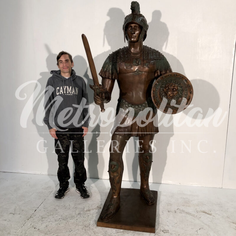 SRB052749 Bronze Spartan Sculpture by Metropolitan Galleries Inc SCALE 2