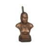 Bronze Indian Bust with Feather Sculpture
