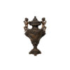 Bronze Two Cupids on Urn with Lid Sculpture (Small)