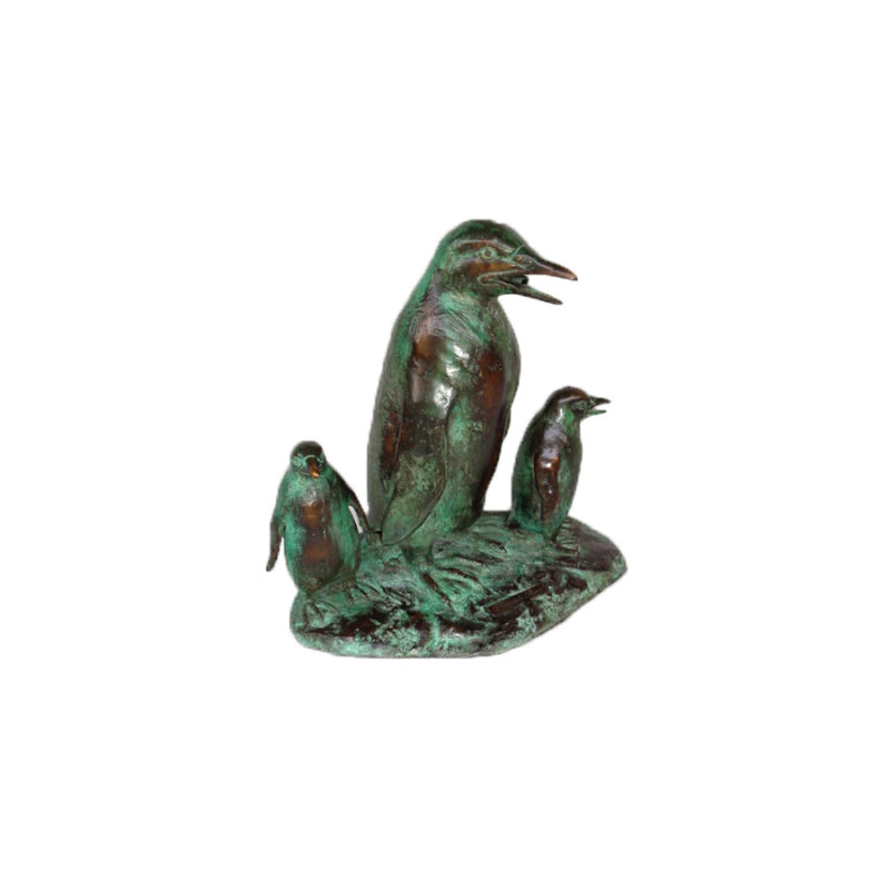 SRB41308 Bronze Penguin Family Fountain Sculpture by Metropolitan Galleries Inc