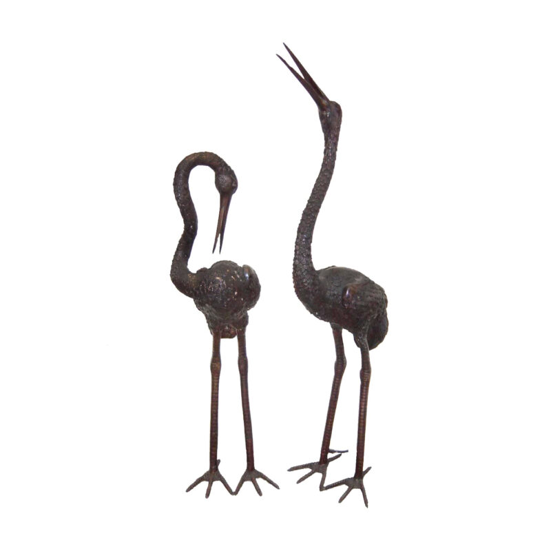 SRB700027 Bronze Crane Sculpture Set by Metropolitan Galleries Inc