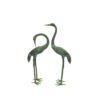 Bronze Crane Sculpture Pair