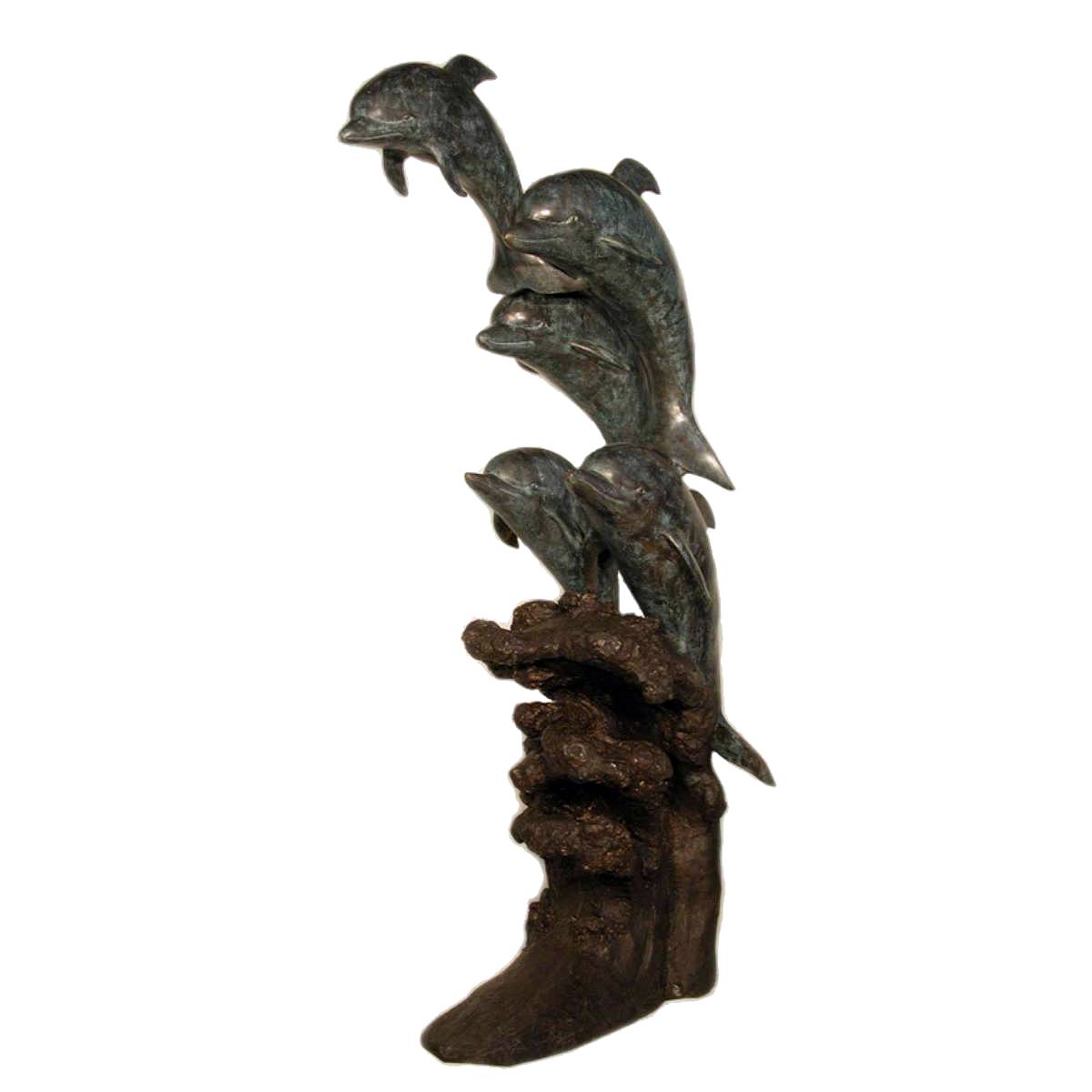 SRB028404 Bronze Five Dolphin Fountain Sculpture by Metropolitan Galleries Inc