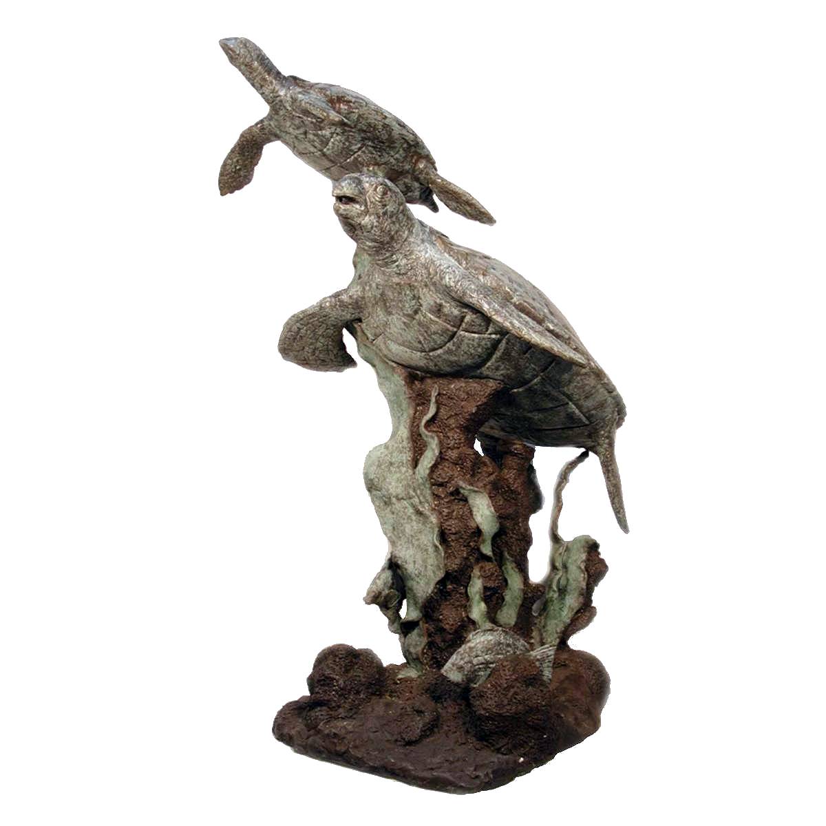 SRB028540 Bronze Two Turtle Fountain Sculpture JPG