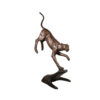 Bronze Leaping Cougar Sculpture