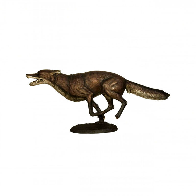 SRB028974 Bronze Running Fox Sculpture by Metropolitan Galleries Inc