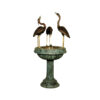 Bronze Three Herons on Pedestal Bowl Fountain Sculpture